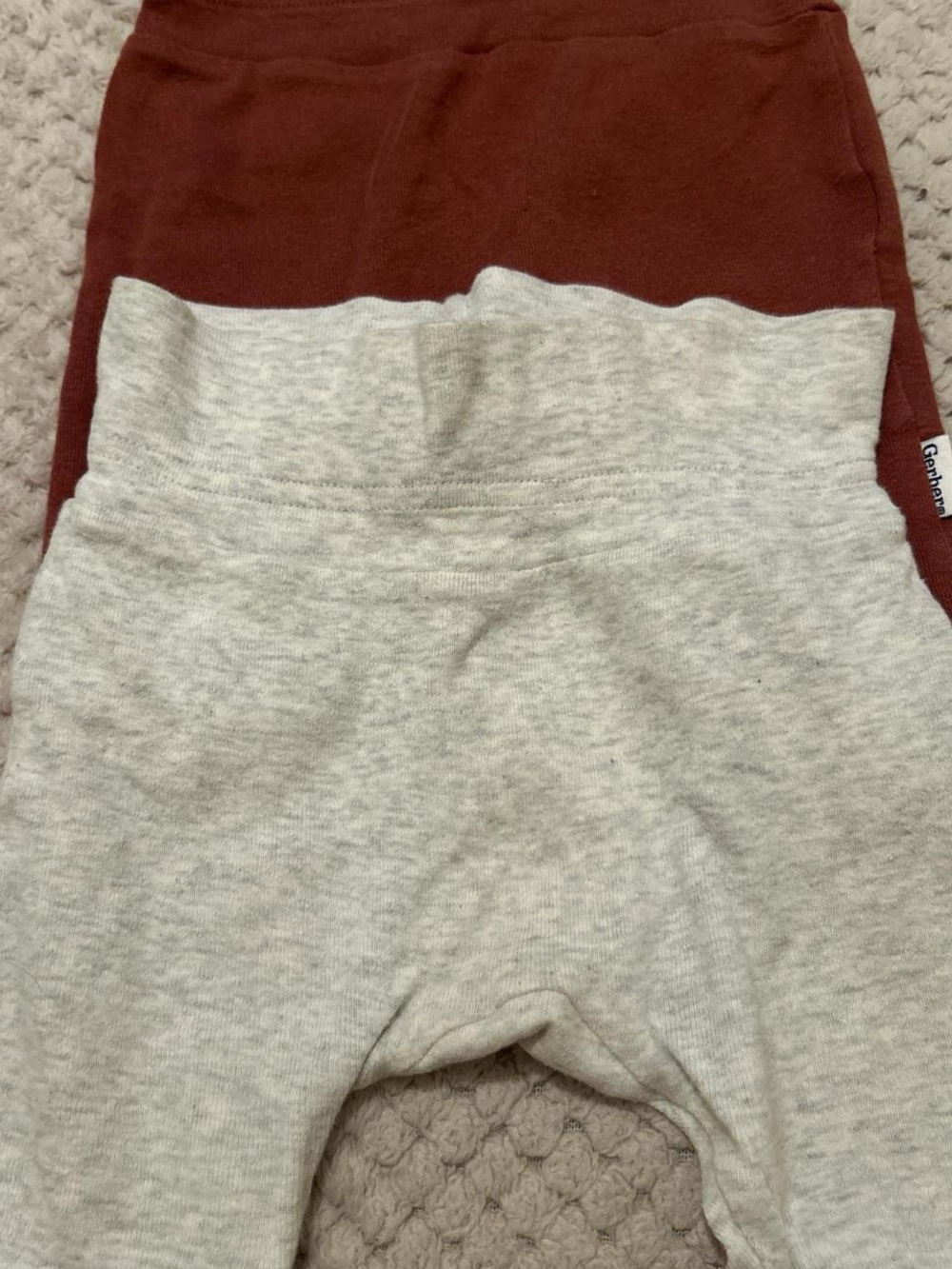 Gerber Gray and Burgundy Baby Sweatpants Duo